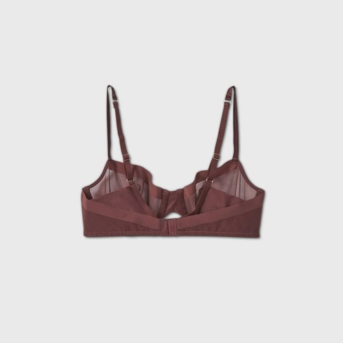 Auden Women's Mesh Unlined Bra Burgundy - Size 32A - Bild 2 von 10