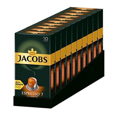 JACOBS Capsules Espresso 7 Classico 100 Nespresso * compatible coffee capsules