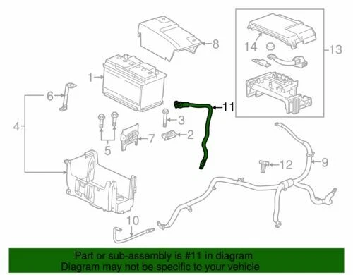 正品通用 2013 - 2015 年别克雪佛兰 Base Malibu 负极电池电缆 22900973 — 第 2/2 张图片