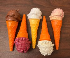 Artificial Plastic Fake Ice Cream Cone Set Of 5 Pretend Props