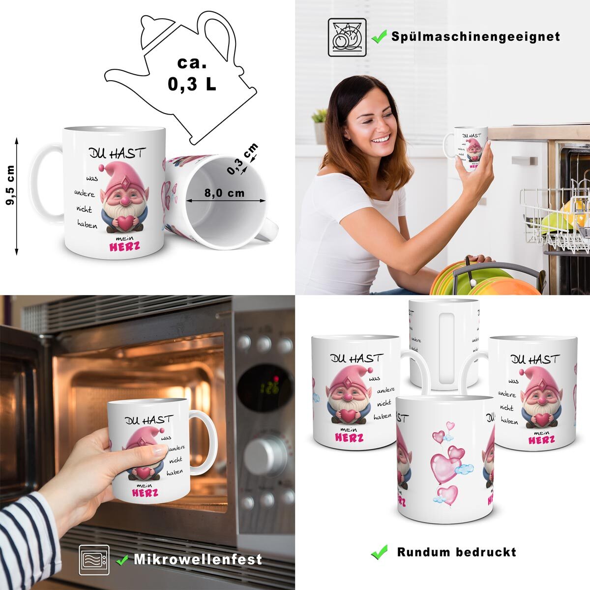 Tasse Liebe Zwerg Mein Herz Geschenk Valentinstag Paar Freundin Freund Frau