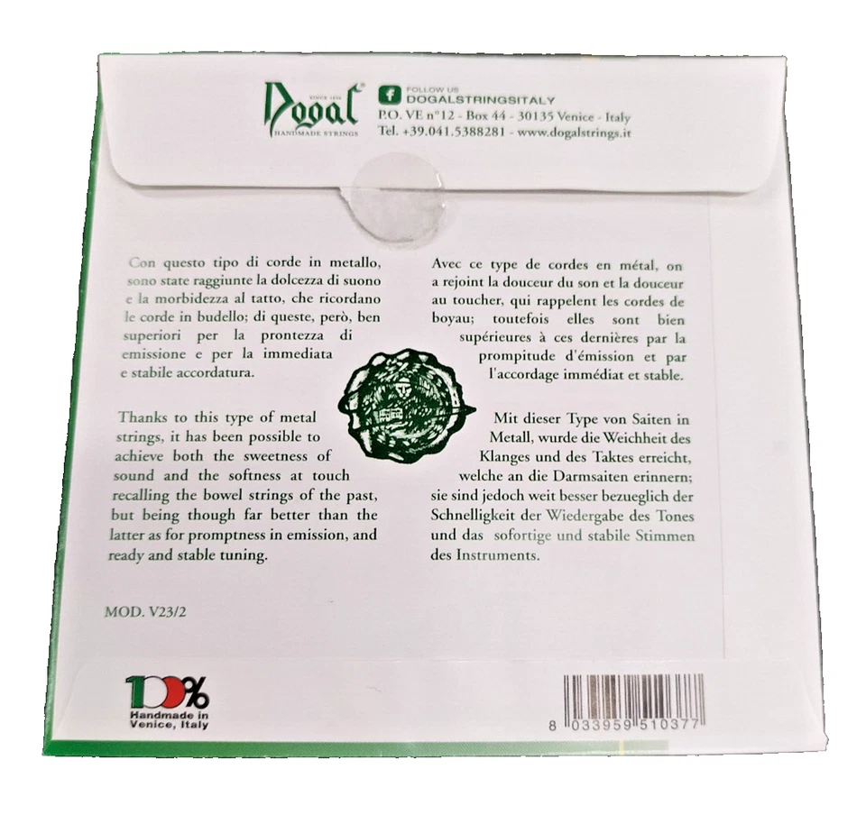 Dogal Corda Singola Violoncello 4/4 o 3/4 RE D Bronzo Laminato Seconda 2nd Verde - Immagine 2 di 4