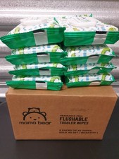 Mama Bear Fragrance Free Hypoallergenic Flushable Toddler Wipes Pack of 8 