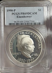 1990 Eisenhower Centennial Silver Dollar | eBay