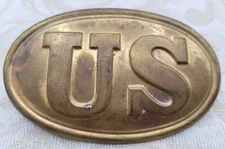 Antique Civil War US Army Solid Brass Oval Belt Buckle Reproduction