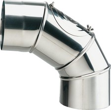 Abgasrohr Bogen Rauchrohr 130mm Edelstahl Kni...