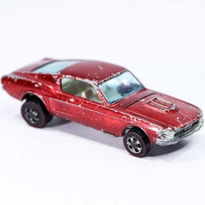 Vintage Hot Wheels Redline Custom Mustang 1967 HK White Interior Rare