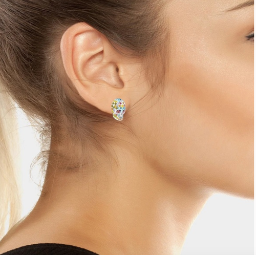 NUEVO EN CAJA PENDIENTES CALAVERA AZÚCAR BLANCO BETSEY JOHNSON STUD DÍA DE LOS MUERTOS HALLOWEEN - Imagen 3 de 7