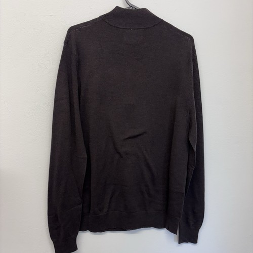 Simon Carter Jumper Size Medium Chocolate Brown 1/4 Zip 100% Merino Wool - Picture 7 of 10