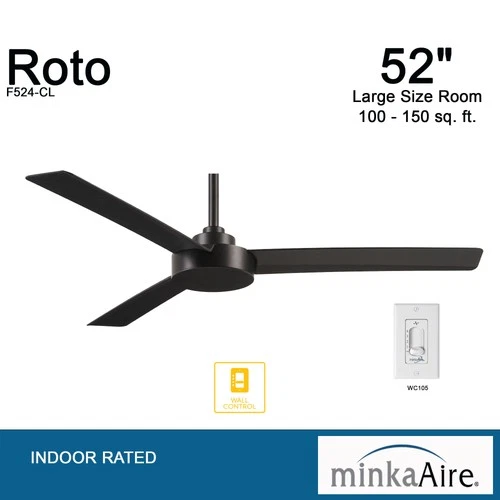 Minka Aire Roto 52" Ceiling Fan - Coal 3-Blade - Picture 6 of 7