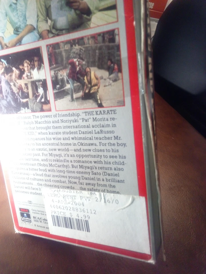 The Karate Kid Part II 2 (VHS) 1986 RCA/Columbia Original Side Loader Box Foto 3 de 4