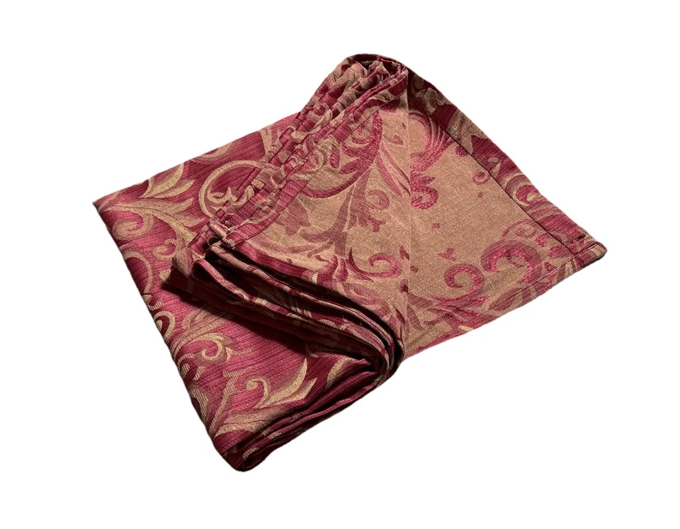 Cortina de ducha de tela roja tostada de lujo diseño estampado jacquard 72 enredaderas largas Foto 3 de 4