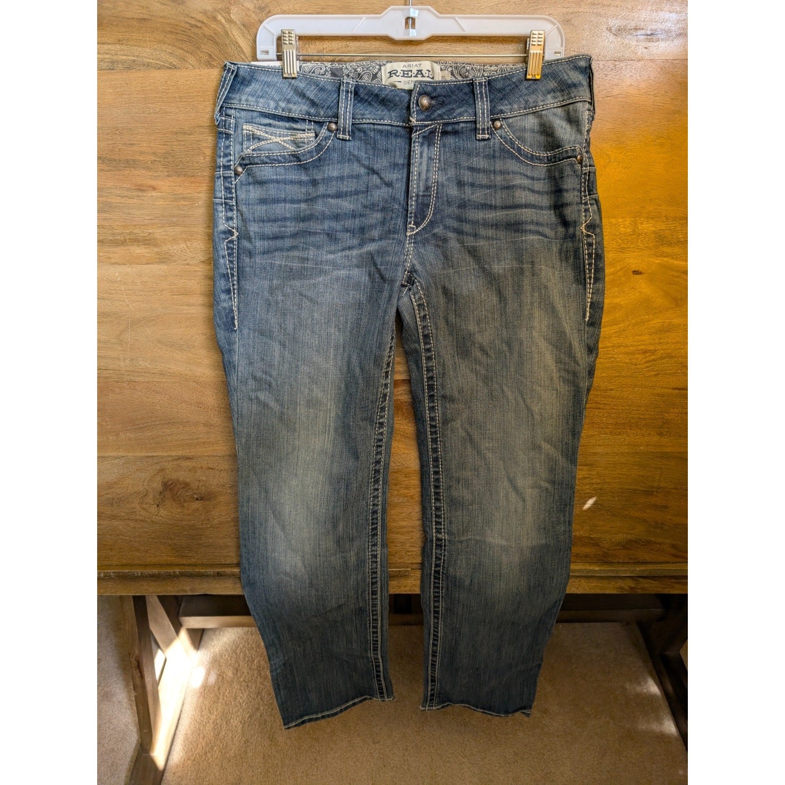 S 30l Blue Denim Casual Mid-rise Comfort Straight Leg Nwt