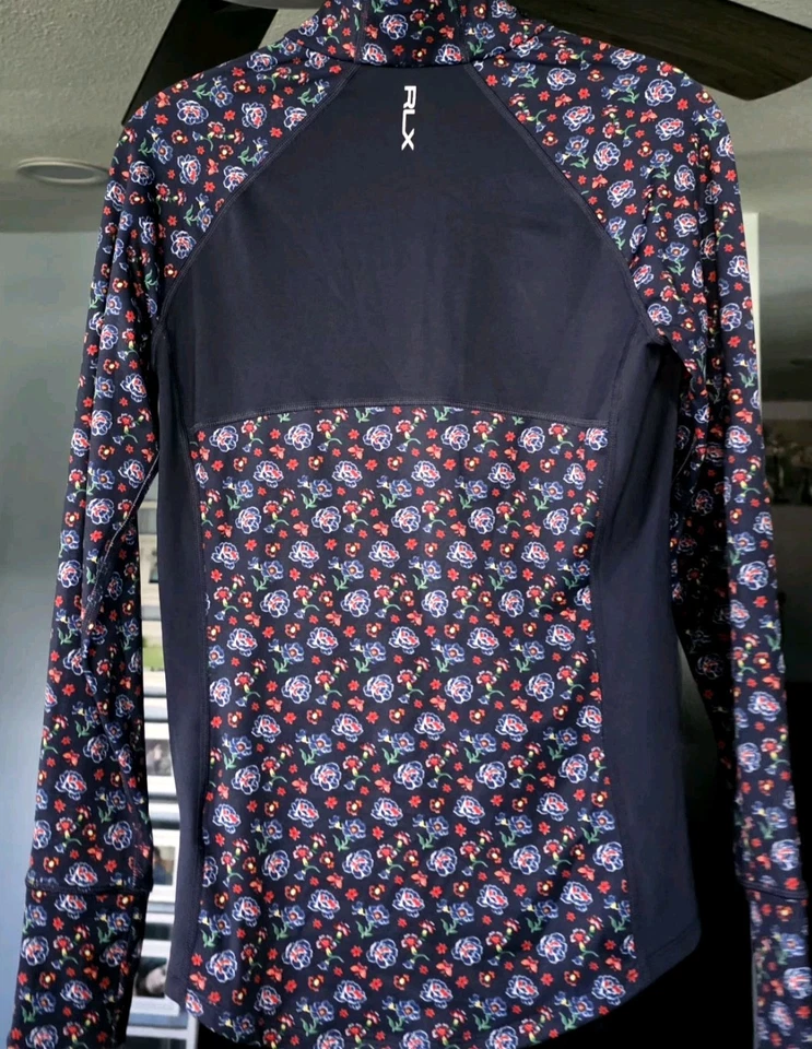 Pullover RLX Ralph Lauren para mujer floral 1/4 cremallera rendimiento - Talla XS Foto 2 de 4