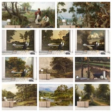 3D Forest River Landscape Self-adhesive Wallpaper Removable Wallpaper Wall Mural