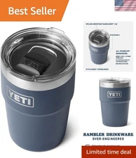 Navy 16 oz Stackable Stainless Steel Tumbler with MagSlider Lid - Durable Design