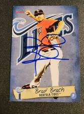 Brad Brach Autograph Signed 2014 Choice Norfolk Tides Baltimore Orioles
