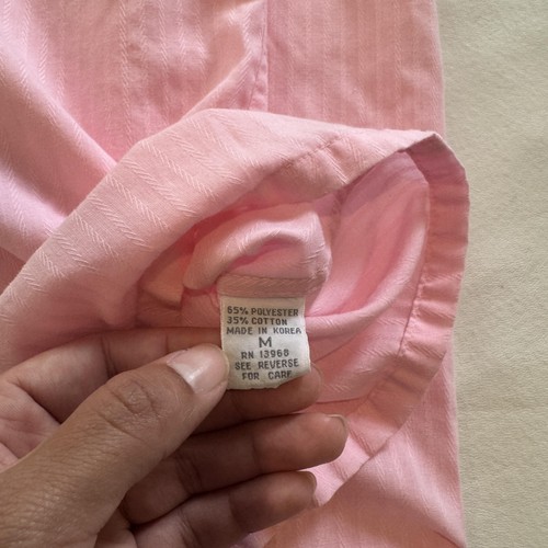 Vintage Christian Dior Shirt Mens Medium Pink Epaulet Pocket Button Up Korea 80s - Picture 8 of 11