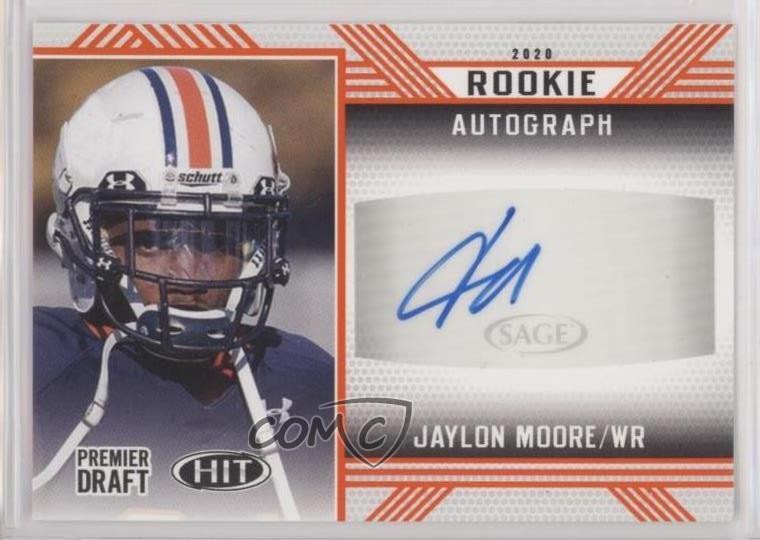 2020 Sage Hit Rookie Orange Jaylon Moore #A35 Auto 0j3i