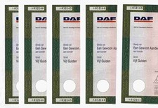 5 x DAF 1989 Eindhoven Volvo Leyland Paccar Variomatic 5 Gulden Gewinnanteile