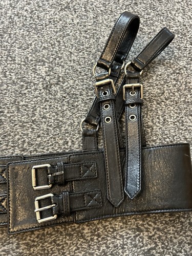 Rare Gucci Black Leather Harness Belt 20-21 Fall RTW Collection Buckle - Picture 11 of 15