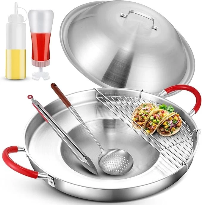 Stainless Steel 20" Mexican Comal Griddle Pan,Large Cookware Set