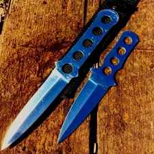 2 Piece Set Of Throwing Knives 9" and 7" Set with Sheath Stainless Steel Blade