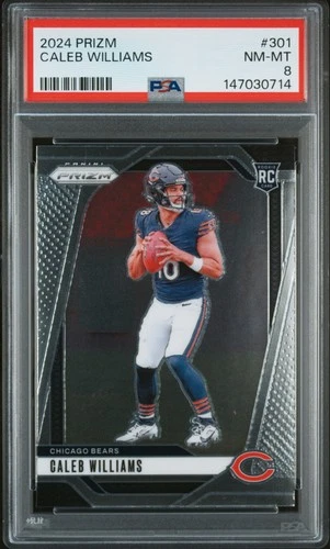 2024 PANINI PRIZM #301 CALEB WILLIAMS ROOKIE RC PSA 8