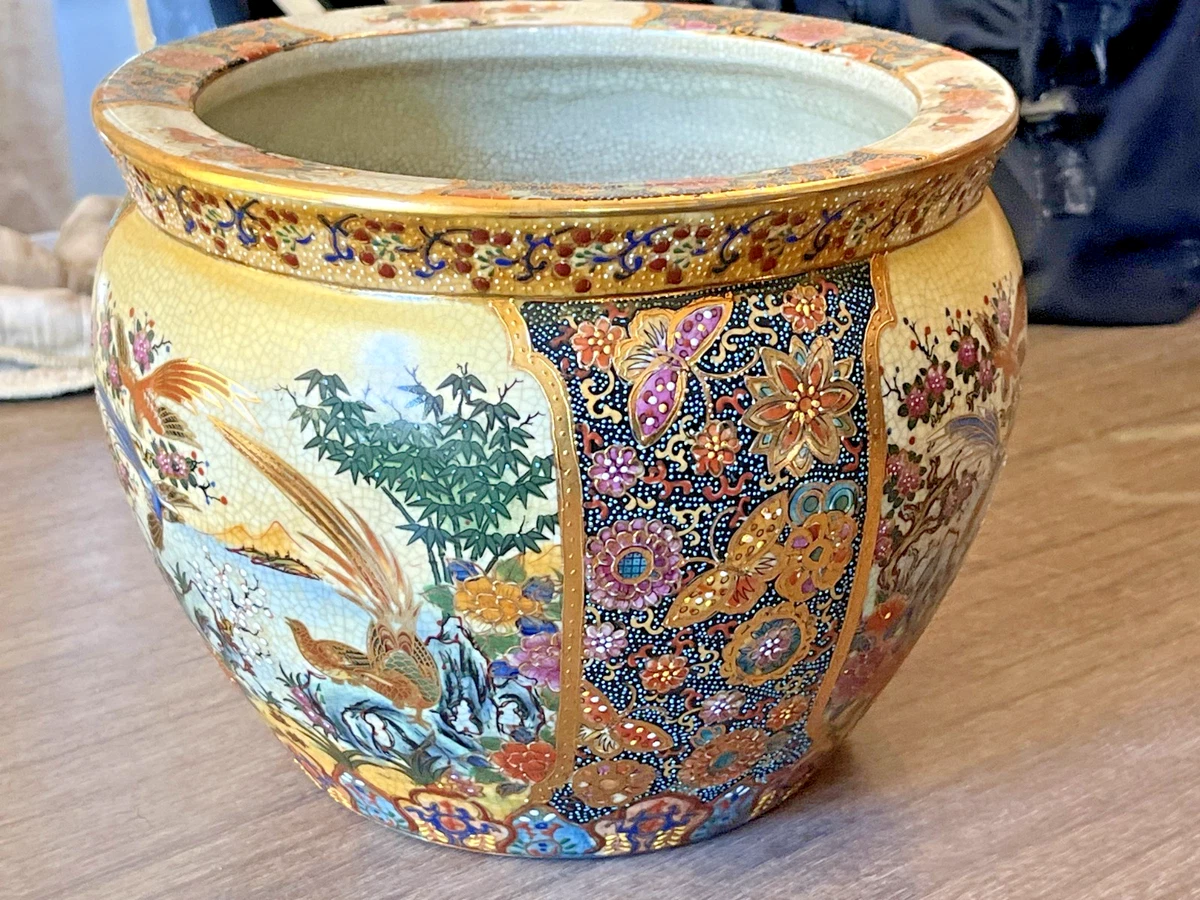 陶瓷多色老式原版古董日本花瓶| eBay