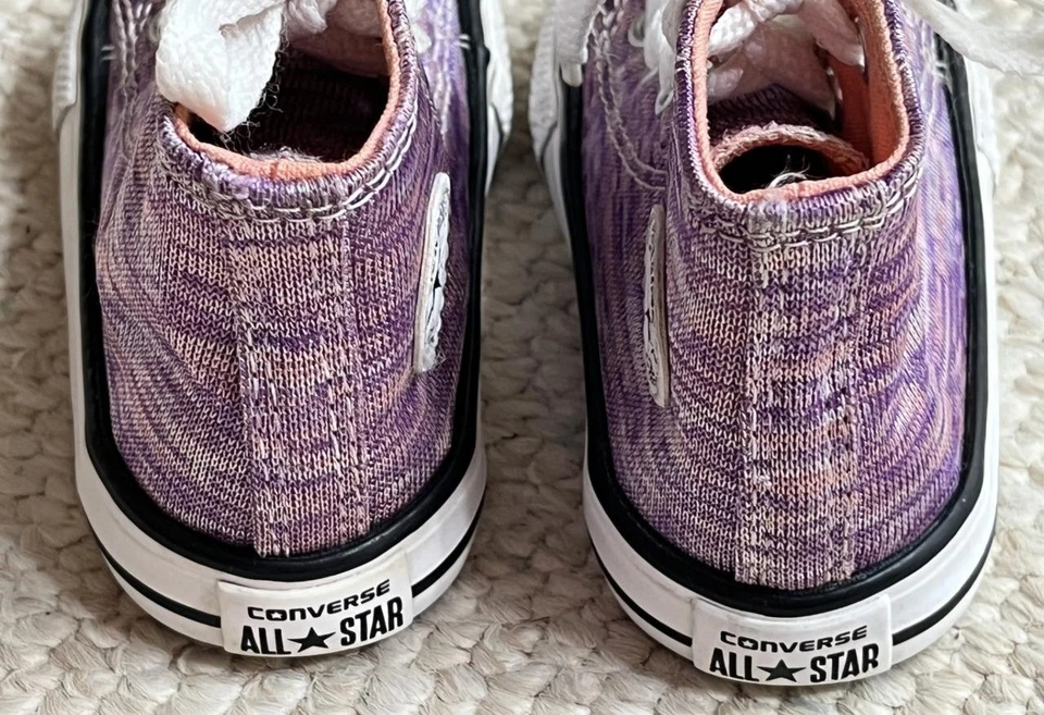 Tênis Converse All Star infantil bebê menina tamanho 5 roxo cano alto Hi - Imagem 3 de 4