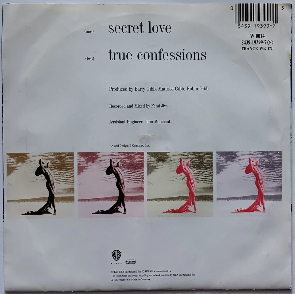 Bee Gees - Secret Love / True Confessions (1991) Pop, Soft Rock, 7", gebraucht - Bild 2 von 4