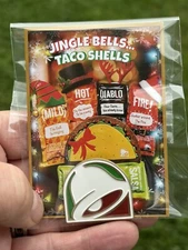 Taco Bell Christmas Pin Jingle Bells Taco Shells Limited Edition LTO #31/75 Rare