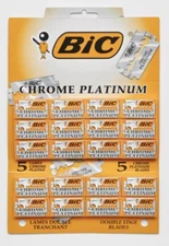 BIC Chrome Platinum Double Edge Safety Razor Blades, 100 Blades Pack Greece