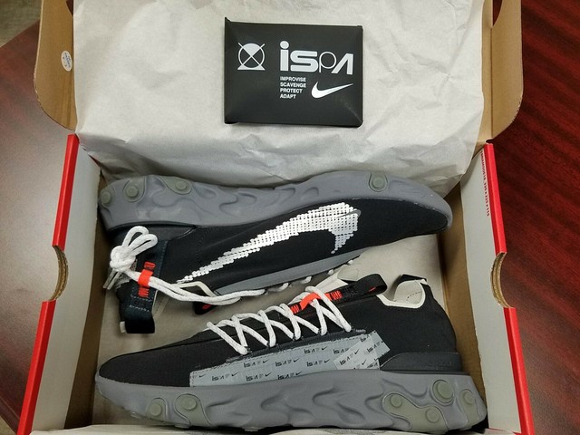 nike ispa react low black