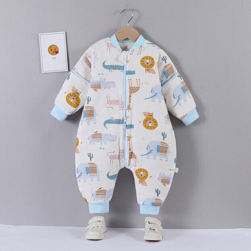 Baby Winter Schlafsack mit Beinen Kinder Strampler Schlafanzug Baumwolle DE - Bild 11 von 30