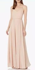 BHLDN Anthropology Jenny Yoo Inesse Dress Rosewater Pink Chiffon Long Size 2