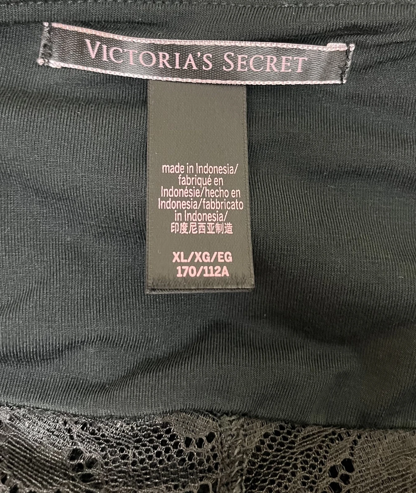 UNDERCOVER Abito donna Victoria’s Secret cinturino regolabile nero slip a costine taglia X Large nuovo