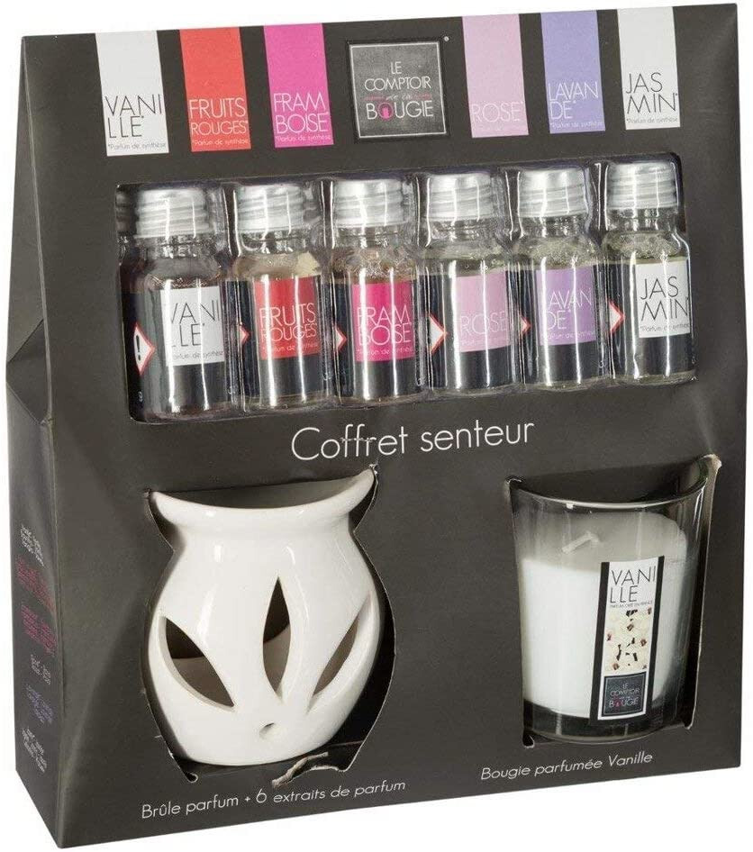 Coffret Senteur 8 pièces idée cadeau bien-être avec bougie vanille