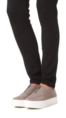 vince warner zip suede platform sneakers