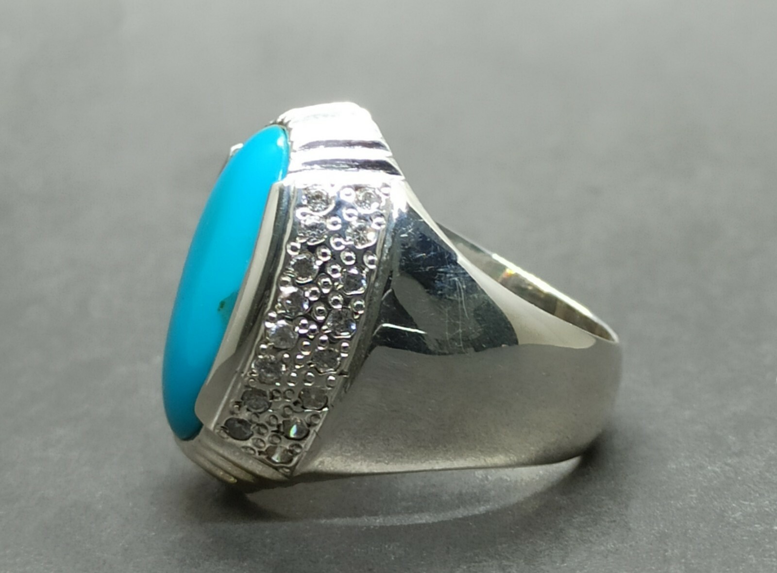 Natural 16 Ct Neshapuri Feroza Sterling Silver 925 Handmade Turquoise ...