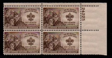 ALLYS STAMPS US Plate Block Scott #995 3c Boy Scouts [4] MNH [STK]