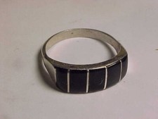 BEAUTIFUL BLACK ONYX RING  SIZE 8