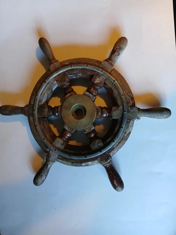 Ships wheel. Vintage Ships steering wheel. Nauticalia. - Image 3 of 4