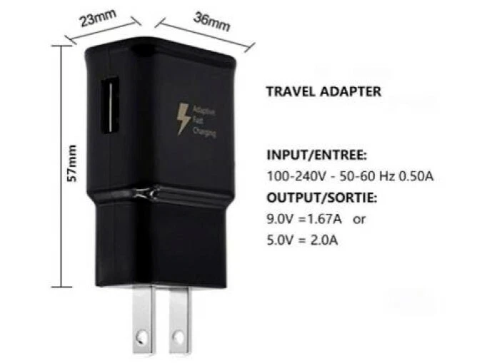 Cargador rápido de pared/viaje + cable tipo C para Samsung Galaxy Tab A7 10.4 2020 Foto 2 de 3