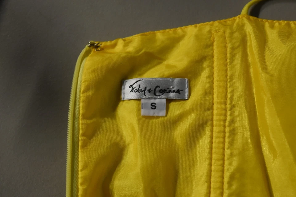 Foley & Corinna Womens Dress Size S Yellow Fit & Flare Knee Length Sleeveless - Image 4 of 4