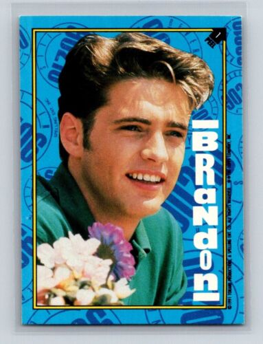 1991 Topps Beverly Hills 90210 Aufkleberkarte #1 Brandon Jason Priestley - Bild 1 von 2