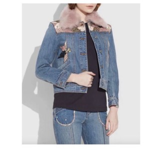 pink patchwork denim jacket