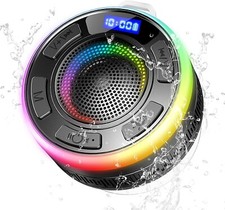 Bluetooth Shower Speakers IP7 Waterproof with Suction Cup,Dynamic LED Lights