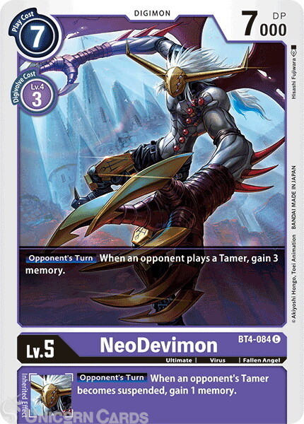 BT4-084 NeoDevimon Common Mint Digimon Card