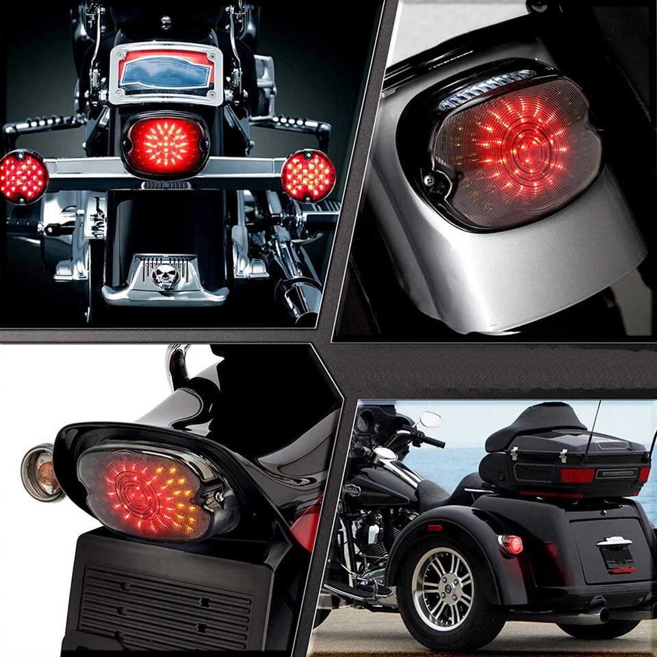 LED Rear Brake Tail Light Smoked Lens for Harley Touring Electra Glide Road King - Image 4 of 4